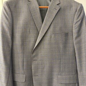 Jos. A. Bank Blue and Gray Plaid Blazer